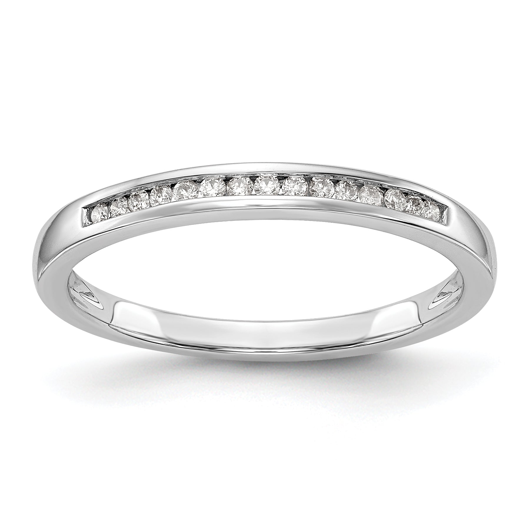 0.09ct. CZ Solid Real 14k White Gold Wedding Wedding Band Ring