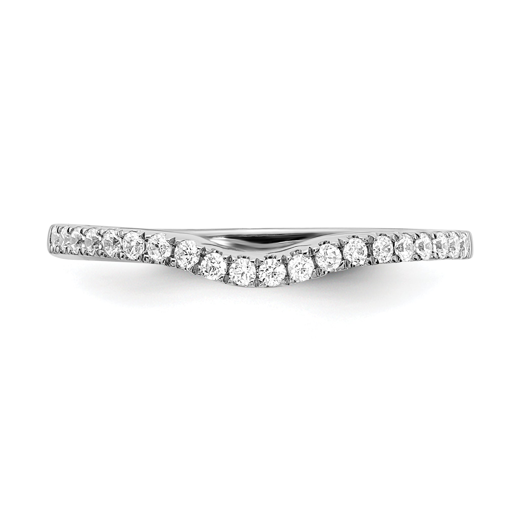 0.08ct. CZ Solid Real 14k White Gold Wedding Wedding Band Ring