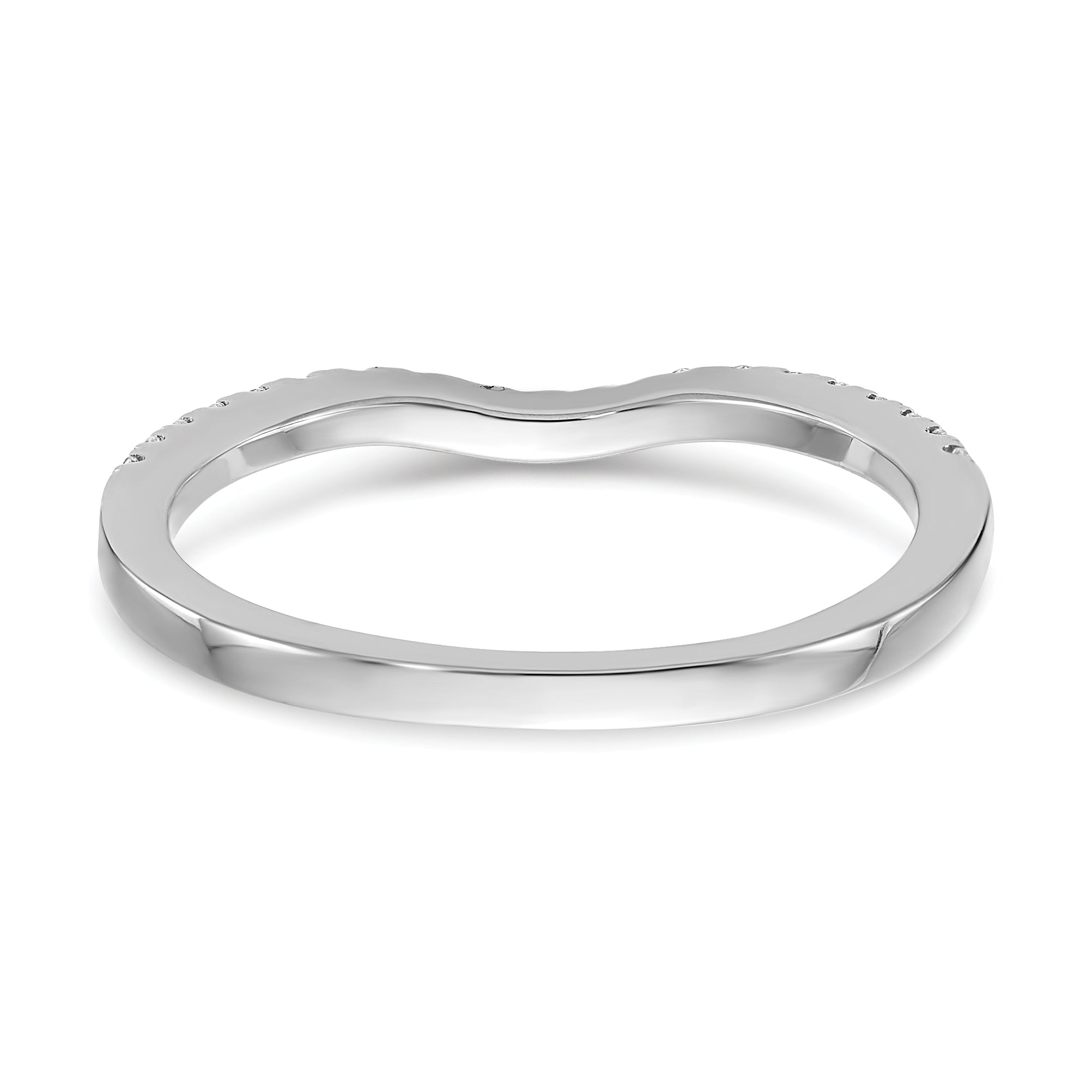 0.08ct. CZ Solid Real 14k White Gold Wedding Wedding Band Ring
