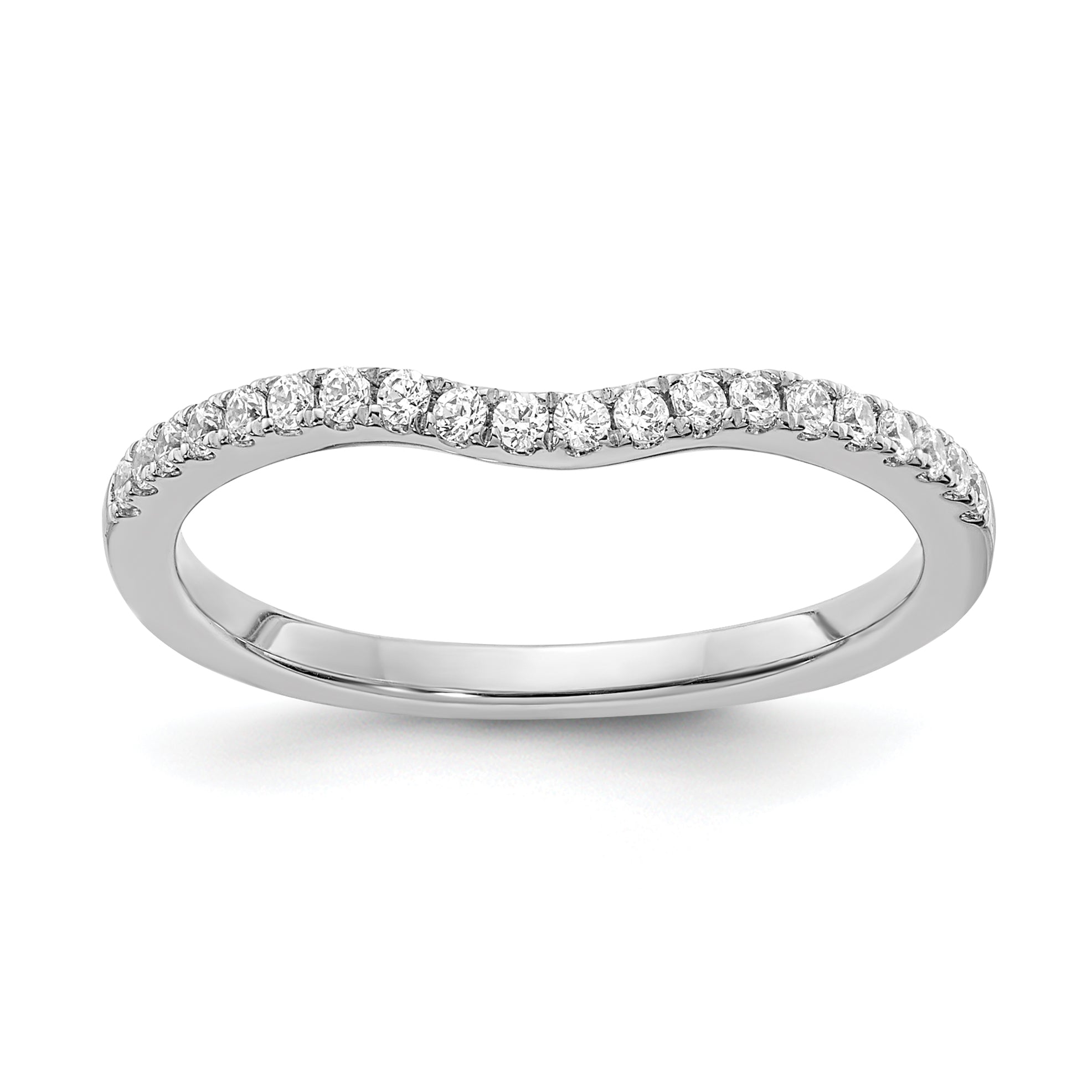 0.08ct. CZ Solid Real 14k White Gold Wedding Wedding Band Ring