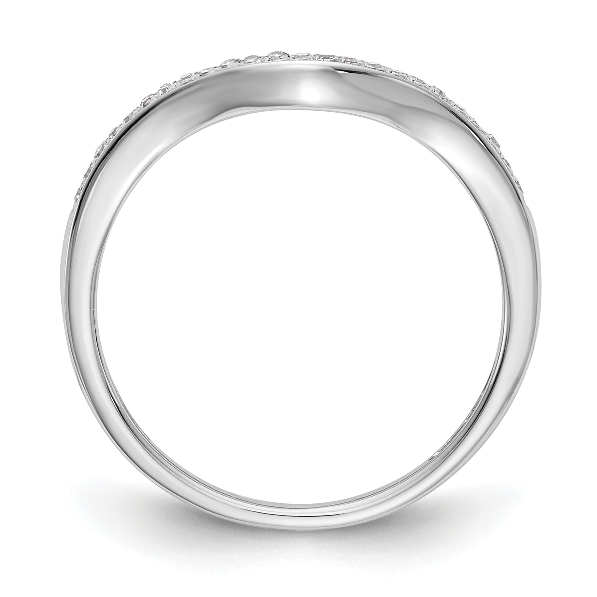 0.07ct. CZ Solid Real 14k White Gold Wedding Wedding Band Ring