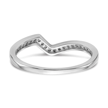 0.12ct. CZ Solid Real 14K White Gold Contoured Wedding Wedding Band Ring