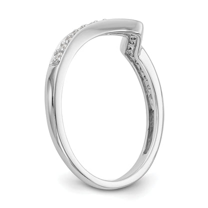 0.12ct. CZ Solid Real 14K White Gold Contoured Wedding Wedding Band Ring