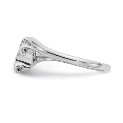 0.07ct. CZ Solid Real 14k White Gold Wedding Wedding Band Ring