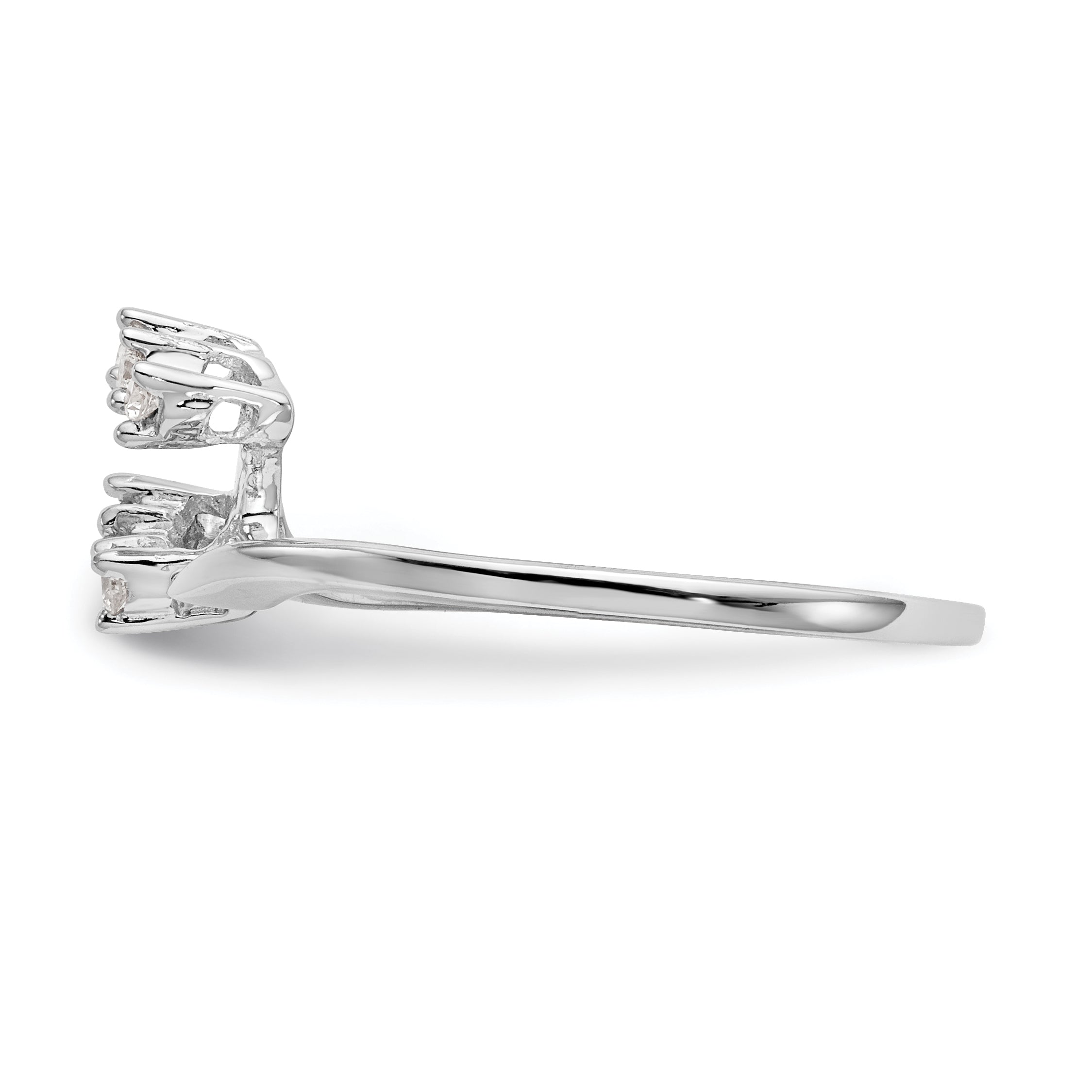 0.07ct. CZ Solid Real 14k White Gold Wedding Wedding Band Ring