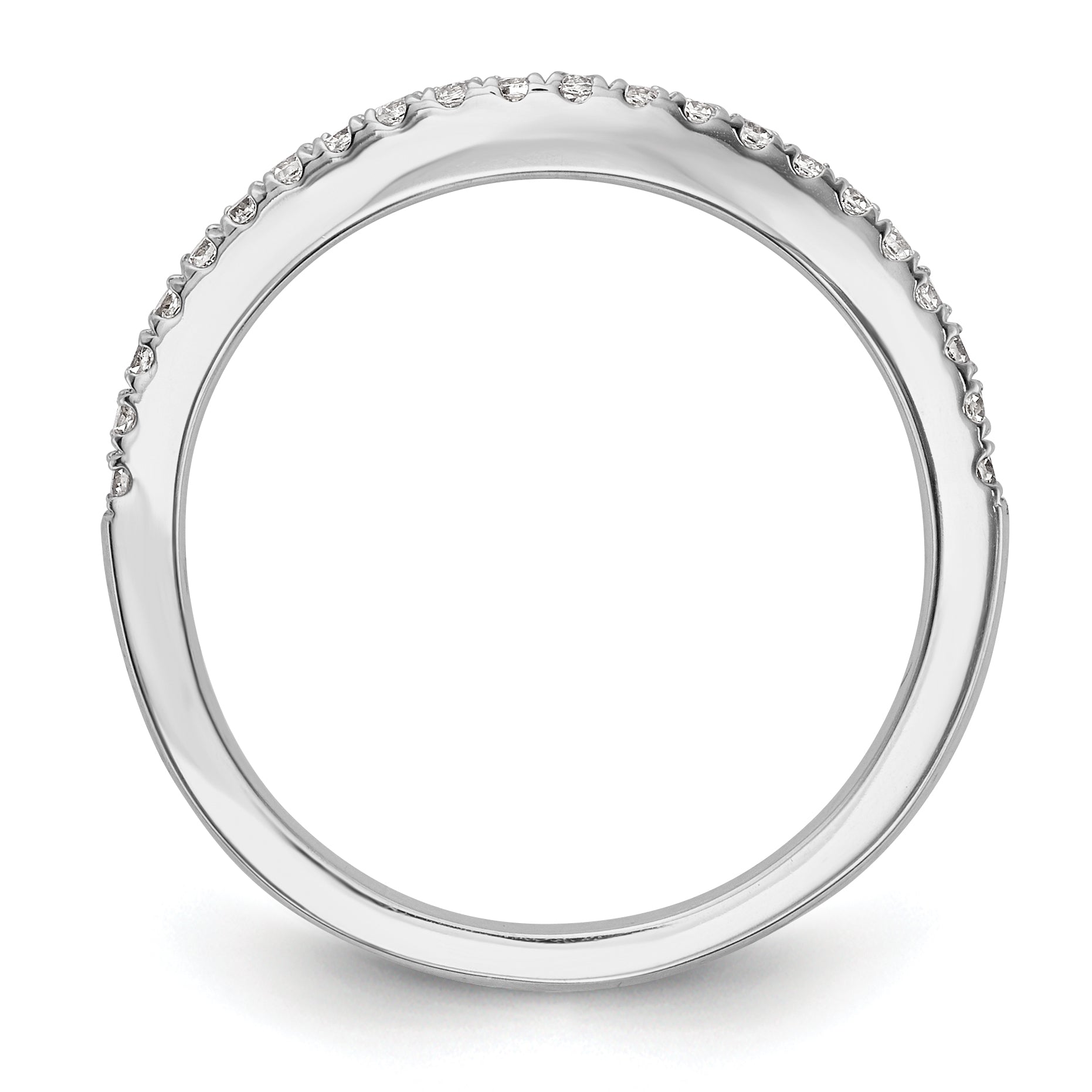 0.09ct. CZ Solid Real 14k White Gold Wedding Wedding Band Ring