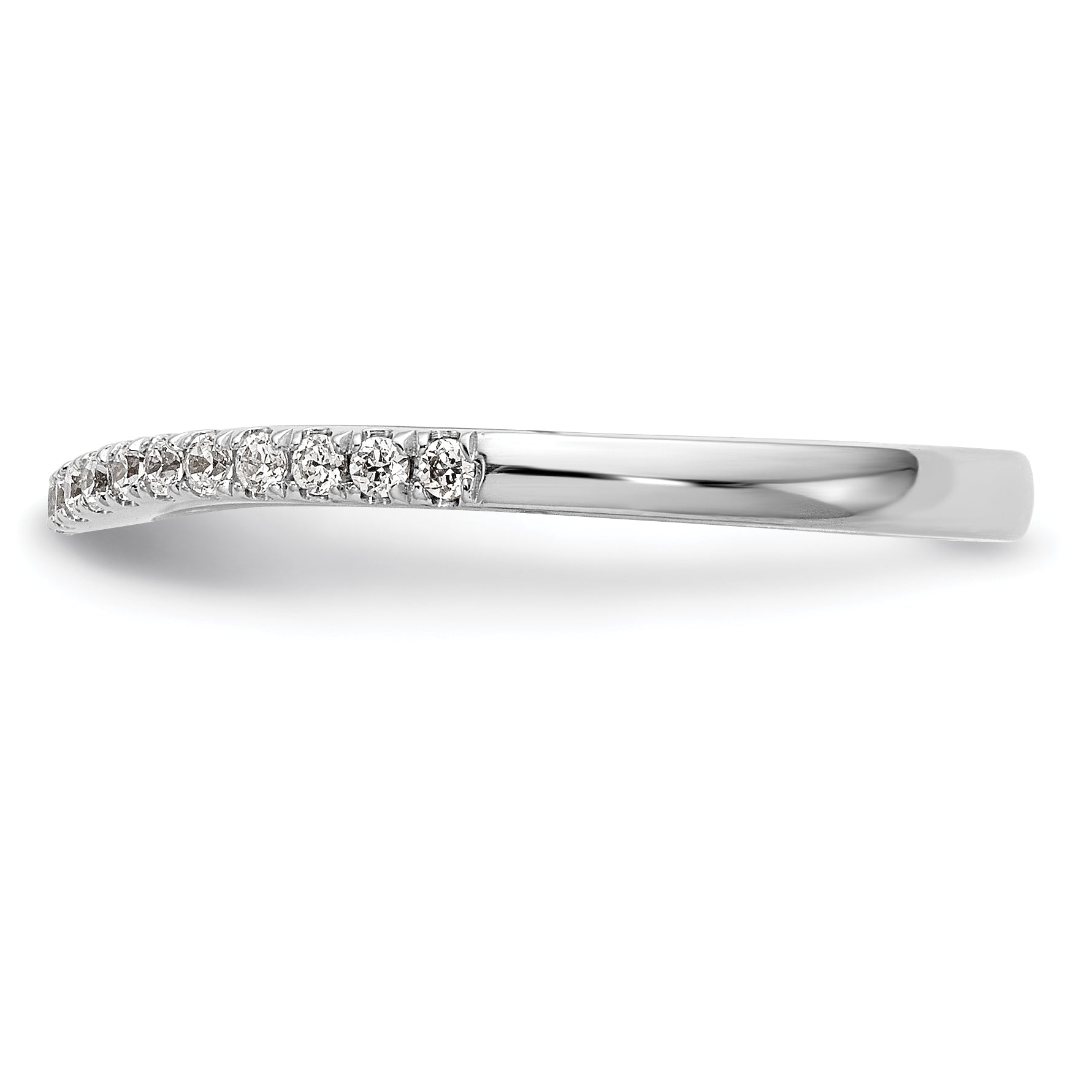 0.08ct. CZ Solid Real 14k White Gold Wedding Wedding Band Ring