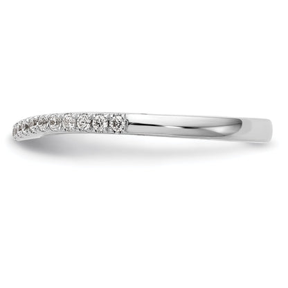 0.09ct. CZ Solid Real 14k White Gold Wedding Wedding Band Ring