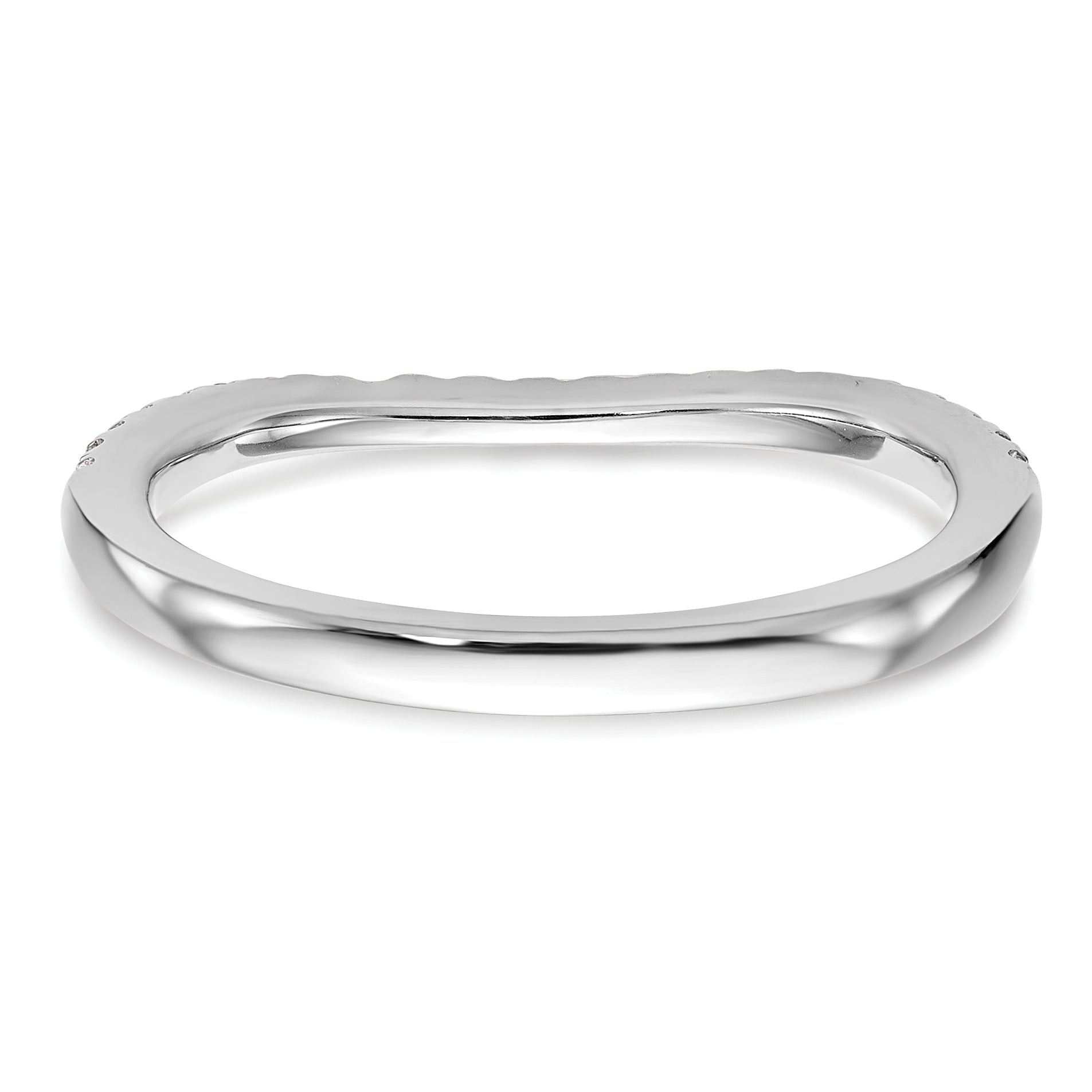 0.09ct. CZ Solid Real 14k White Gold Wedding Wedding Band Ring