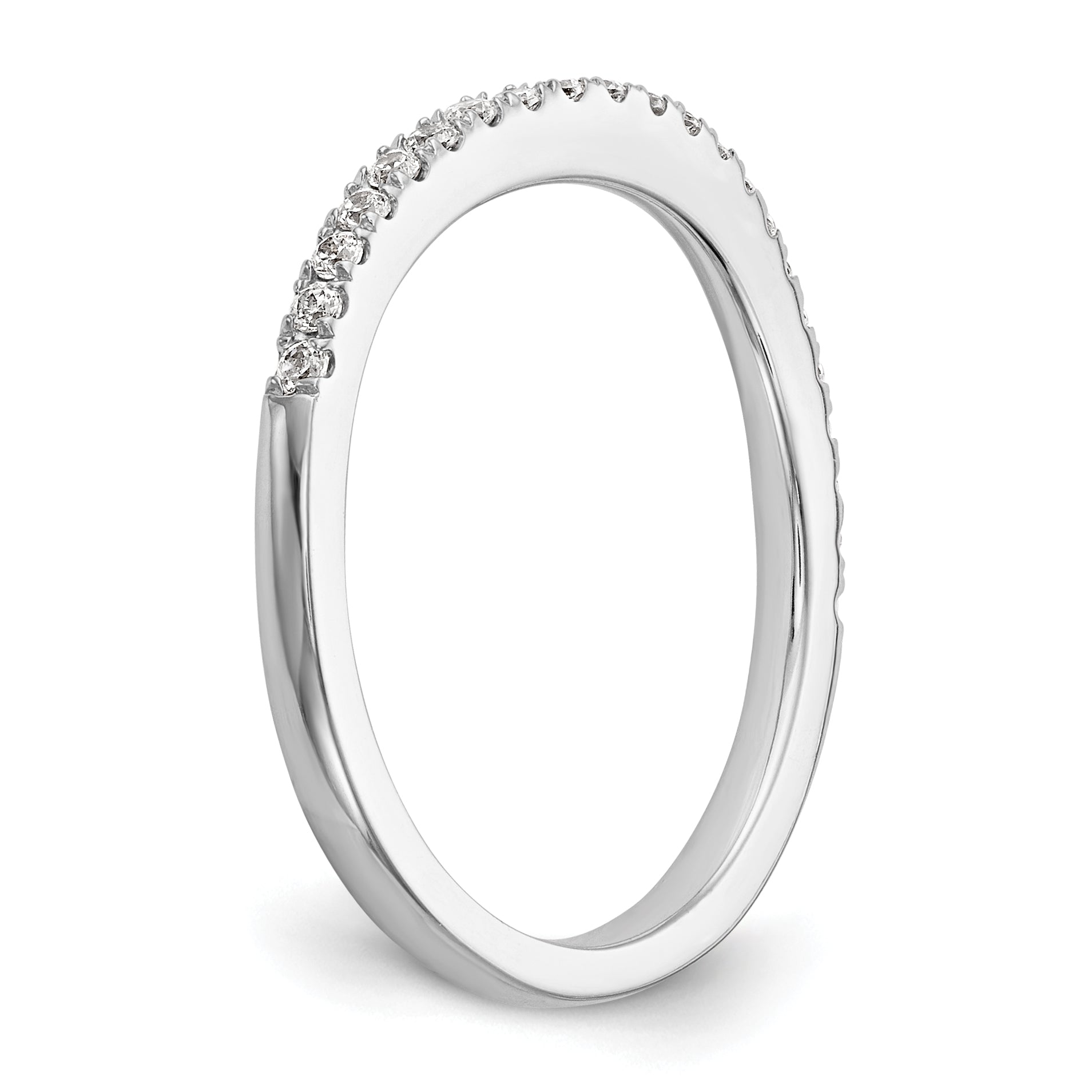 0.08ct. CZ Solid Real 14k White Gold Wedding Wedding Band Ring