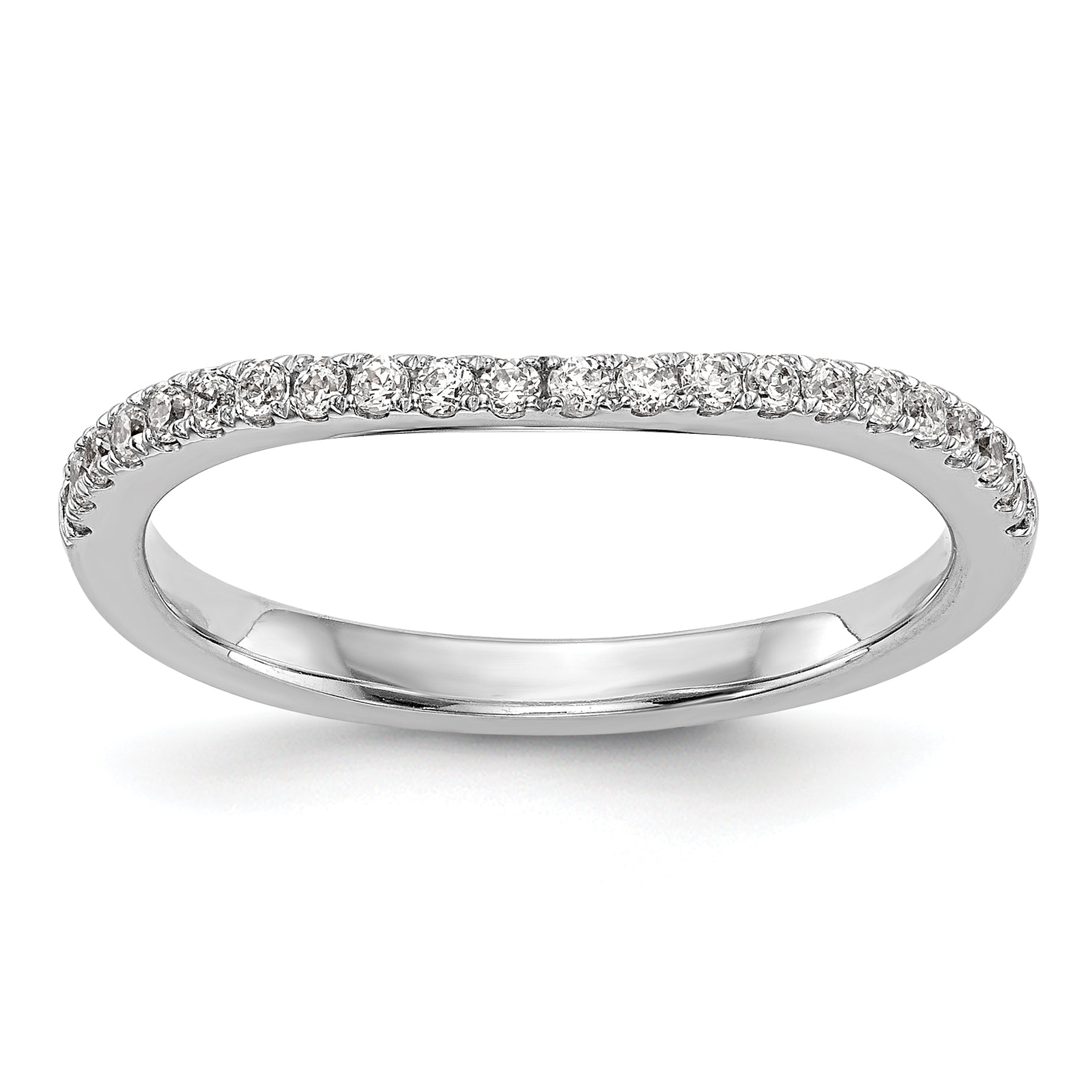 0.09ct. CZ Solid Real 14k White Gold Wedding Wedding Band Ring