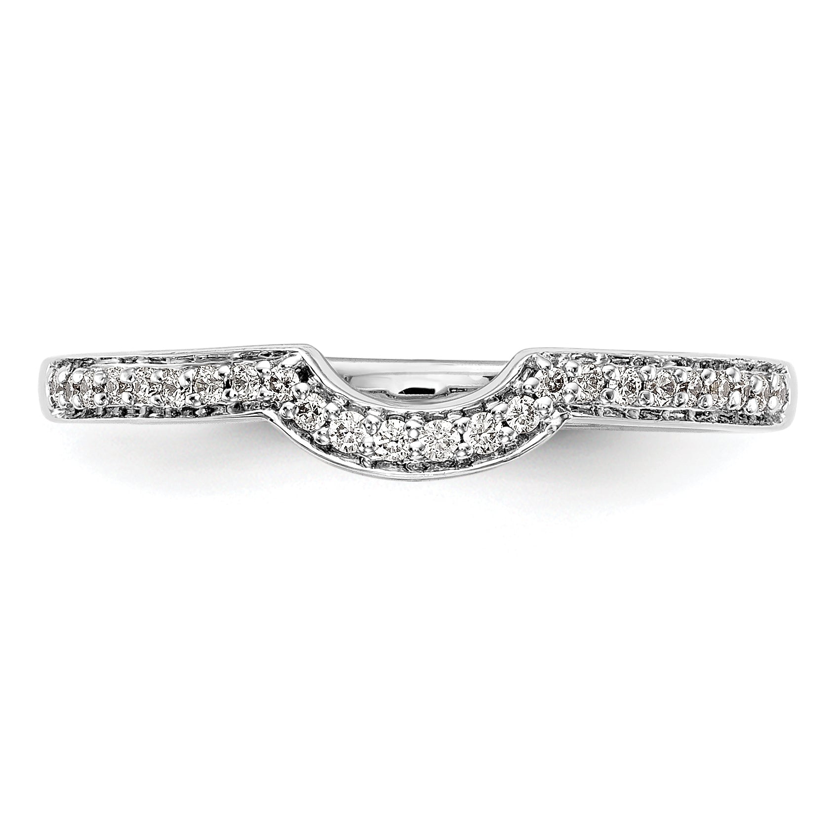 0.12ct. CZ Solid Real 14k White Gold Wedding Wedding Band Ring