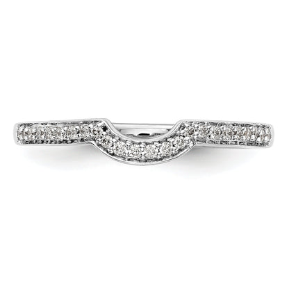 0.12ct. CZ Solid Real 14k White Gold Wedding Wedding Band Ring