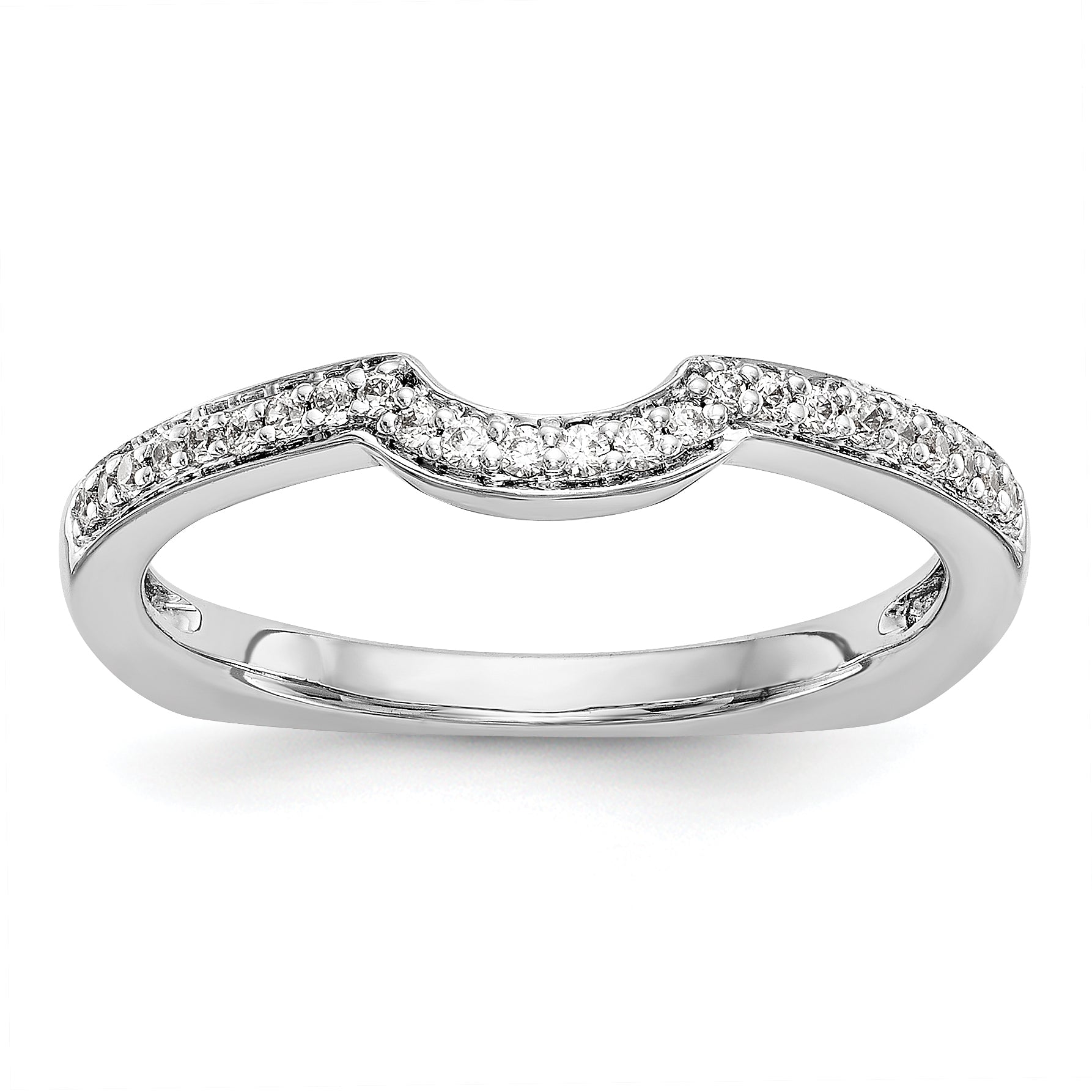 0.12ct. CZ Solid Real 14k White Gold Wedding Wedding Band Ring