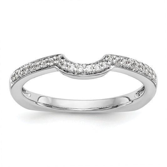 0.12ct. CZ Solid Real 14k White Gold Wedding Wedding Band Ring