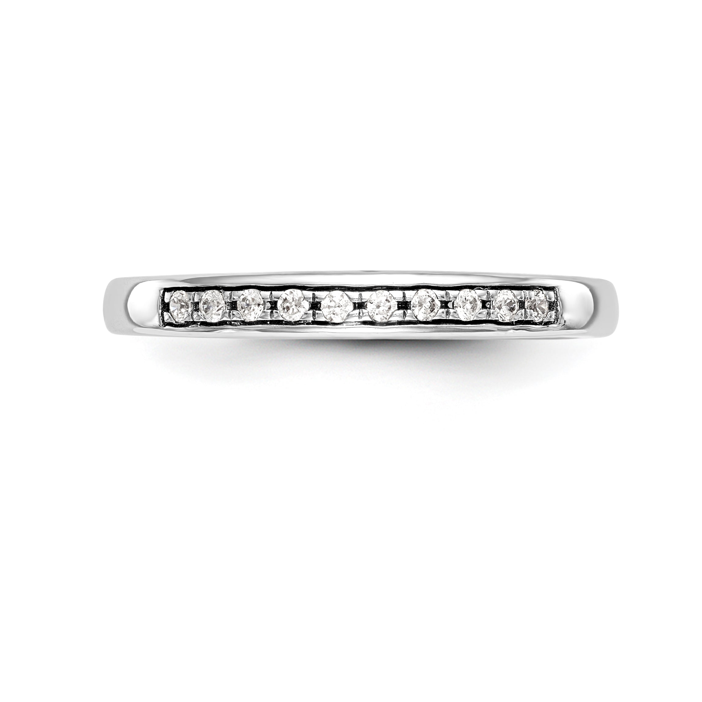0.06ct. CZ Solid Real 14k White Gold Wedding Wedding Band Ring