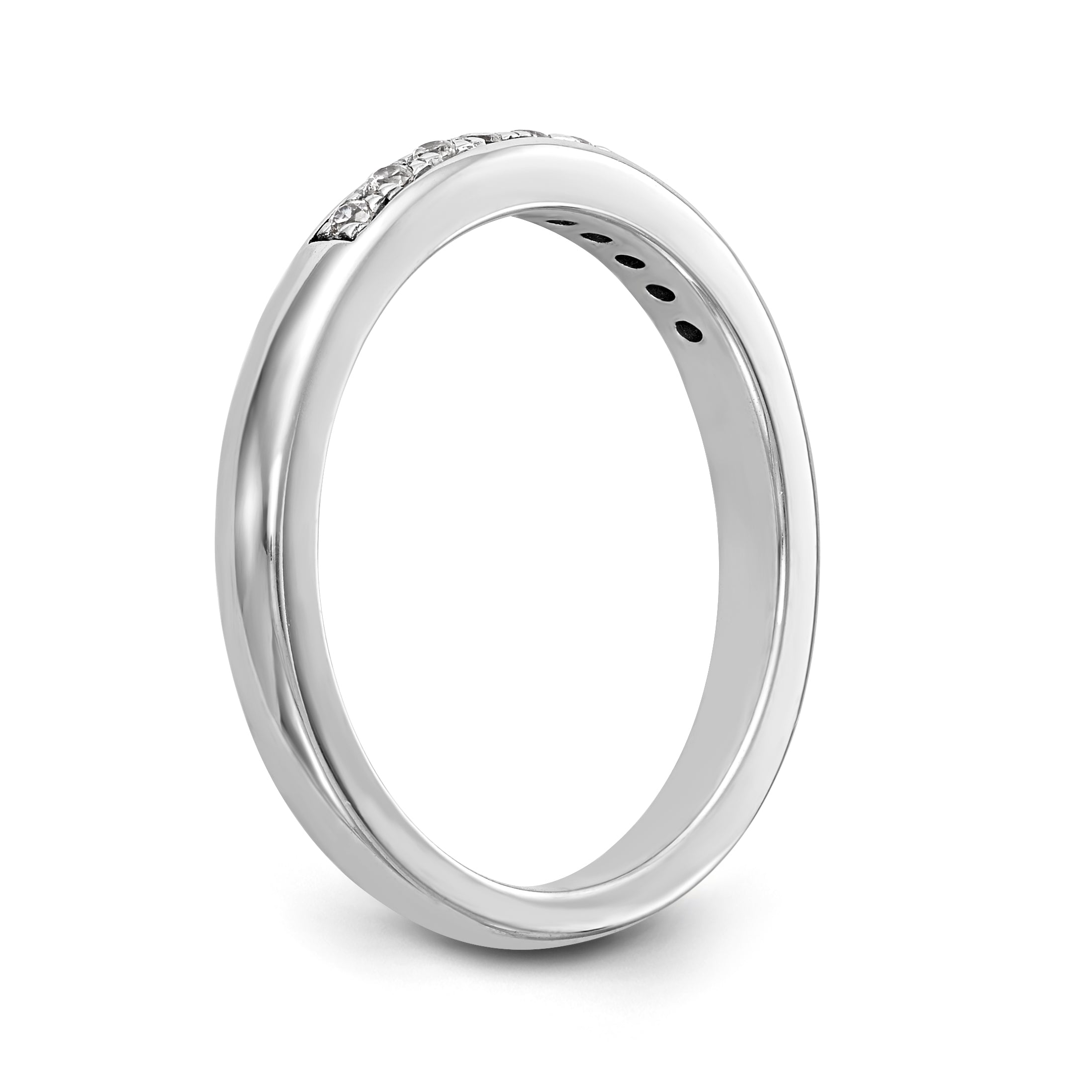 0.06ct. CZ Solid Real 14k White Gold Wedding Wedding Band Ring