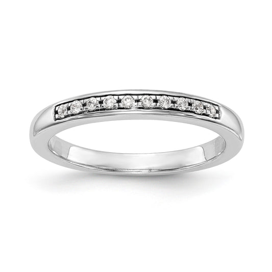 0.12ct. CZ Solid Real 14k White Gold Wedding Wedding Band Ring
