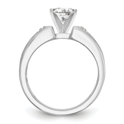 0.04ct. CZ Solid Real 14K White Gold Peg Set Engagement Ring