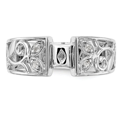 0.05ct. CZ Solid Real 14K White Gold Peg Set Engagement Ring