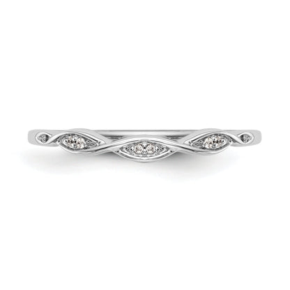 0.02ct. CZ Solid Real 14k White Gold Wedding Wedding Band Ring
