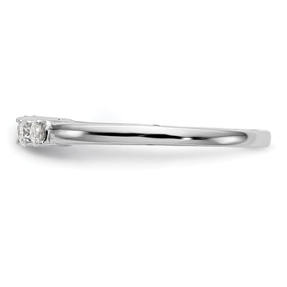 0.20ct. CZ Solid Real 14K White Gold 5-Stone Peg Set Engagement Ring
