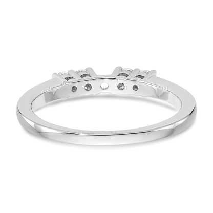 0.20ct. CZ Solid Real 14K White Gold 5-Stone Peg Set Engagement Ring