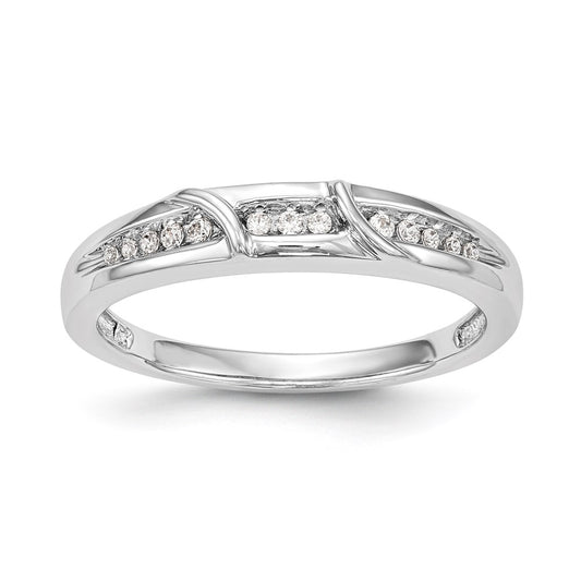 14K White Gold Complete Real Diamond Trio Men's Wedding Band