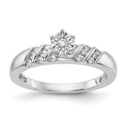 14K White Gold Complete Real Diamond Trio Engagement Ring
