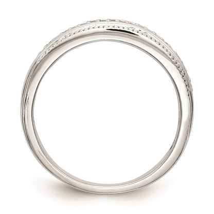 14K White Gold Complete Real Diamond Trio Ladies Wedding Band