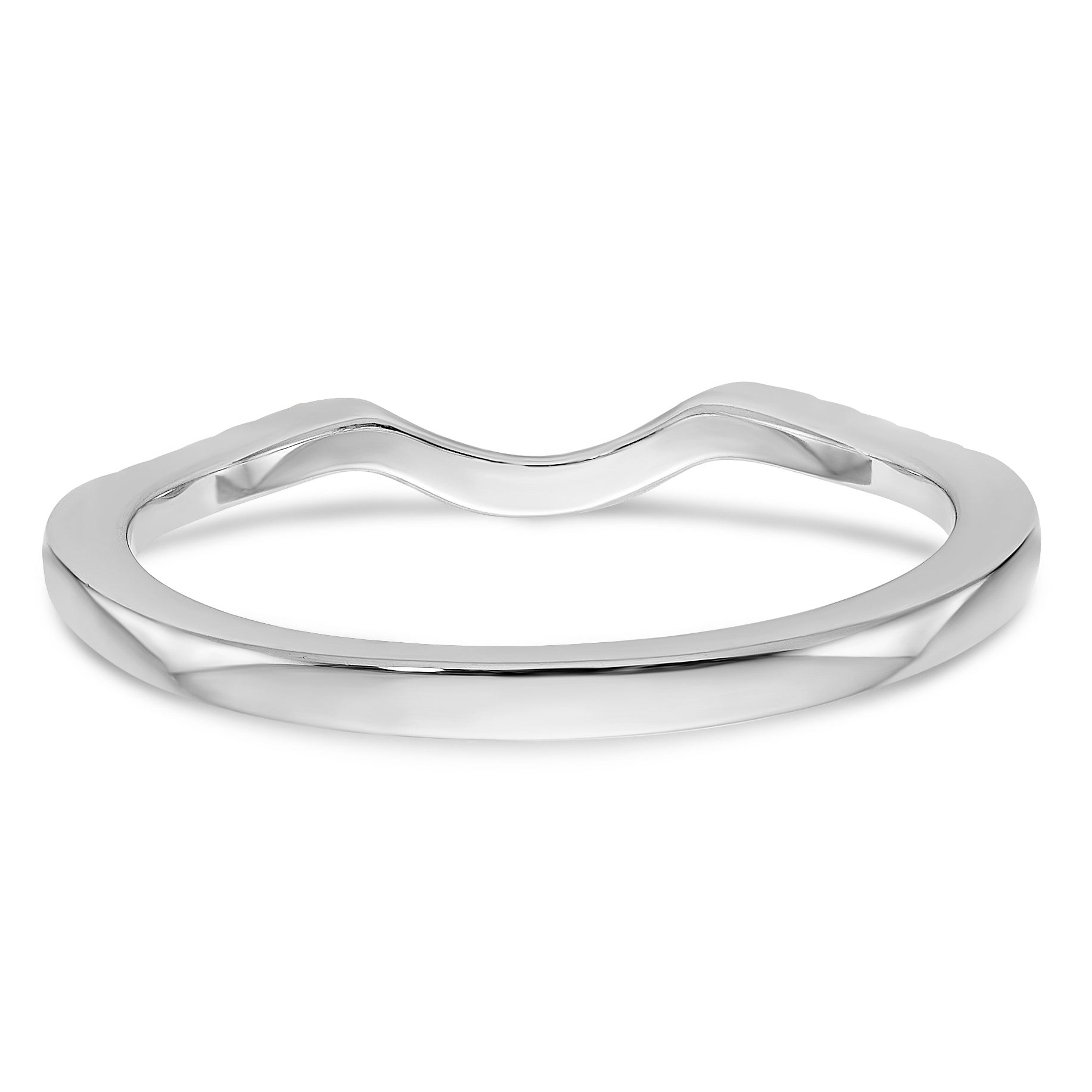 0.06ct. CZ Solid Real 14K White Gold Wedding Band Ring