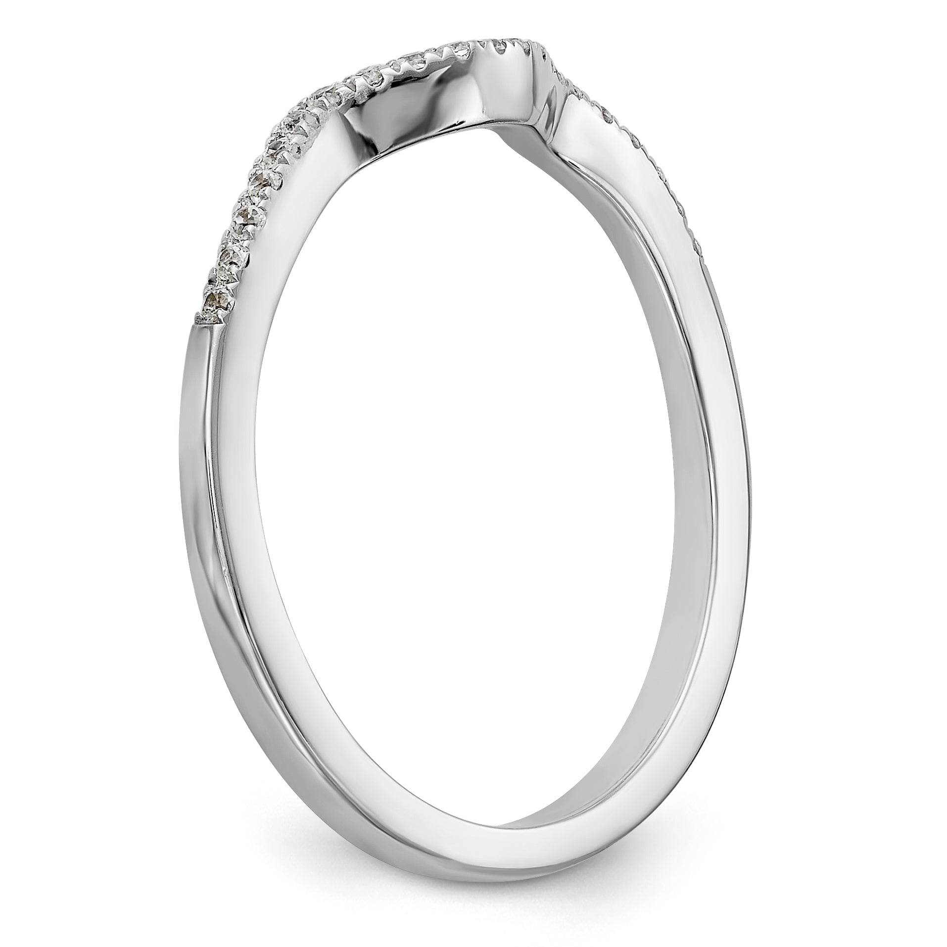 0.06ct. CZ Solid Real 14K White Gold Wedding Band Ring