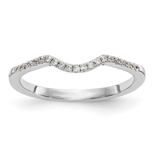 0.06ct. CZ Solid Real 14K White Gold Wedding Band Ring