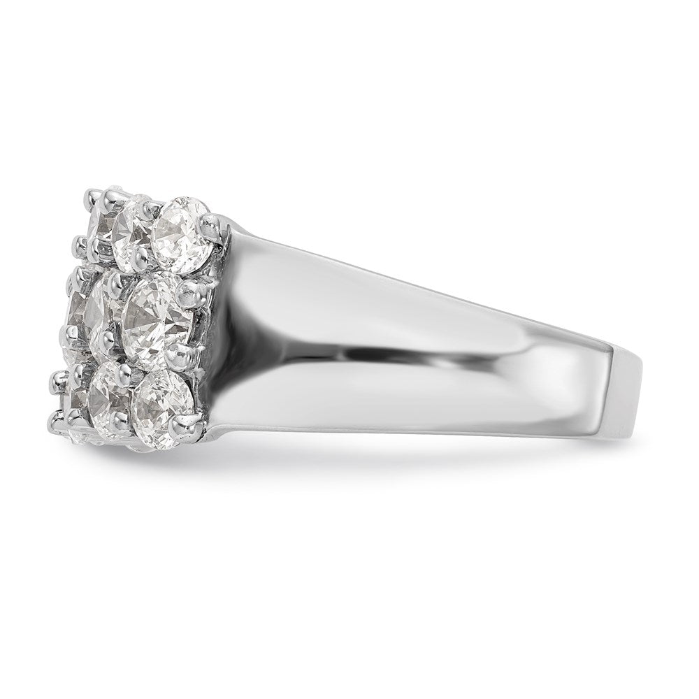 14K White Gold Real Diamond Band