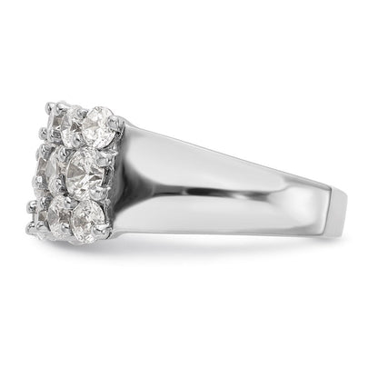 14K White Gold Real Diamond Band