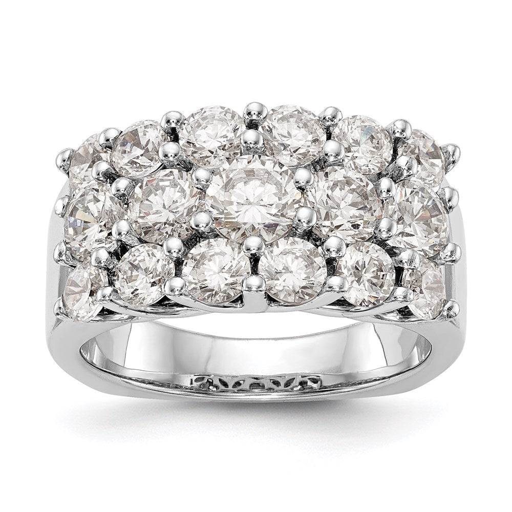 14K White Gold Real Diamond Band