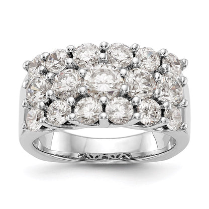 14K White Gold Real Diamond Band