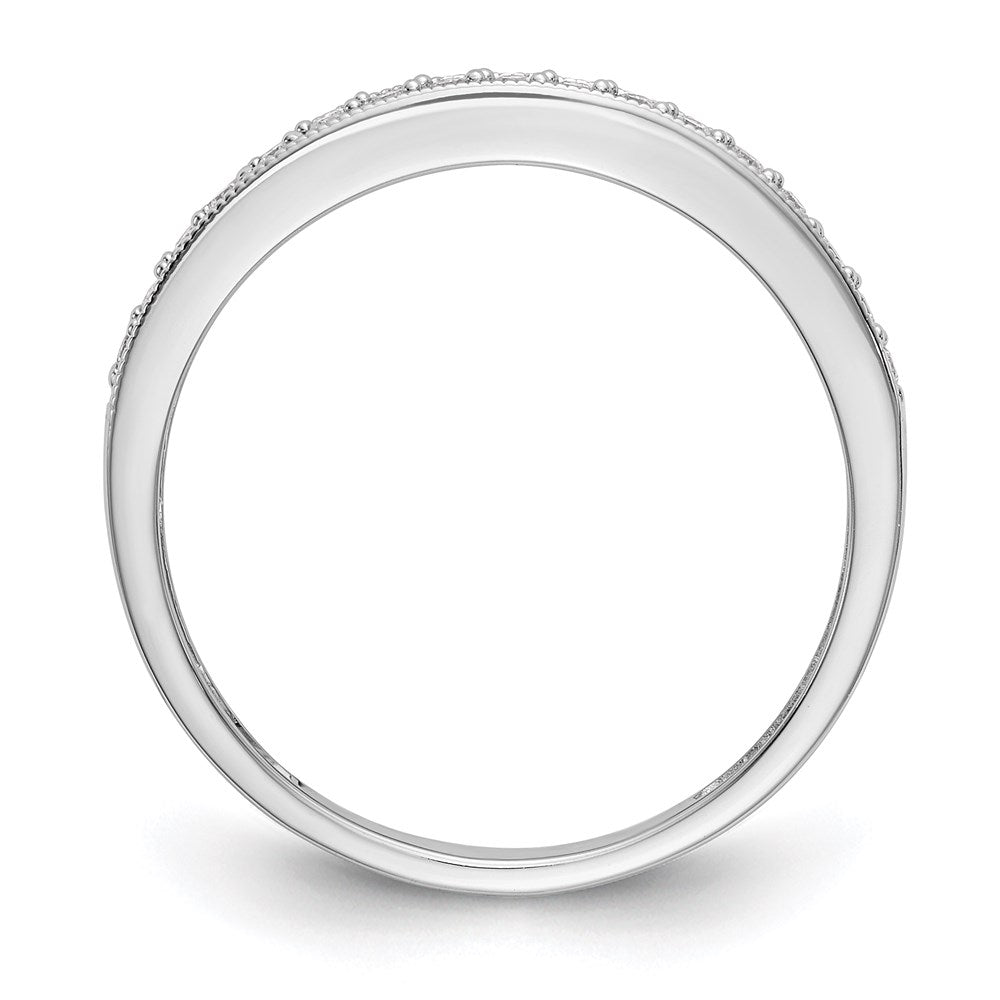 14K White Gold Real Diamond Band