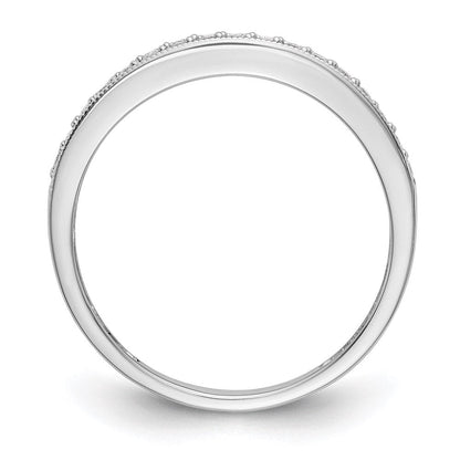 14K White Gold Real Diamond Band
