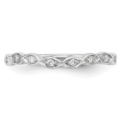 0.08ct. CZ Solid Real 14K White Gold Wedding Band Ring