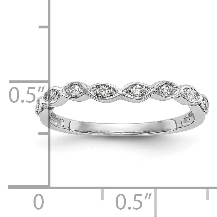 0.08ct. CZ Solid Real 14K White Gold Wedding Band Ring
