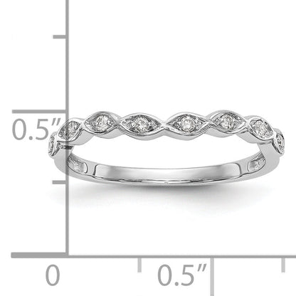 0.08ct. CZ Solid Real 14K White Gold Wedding Band Ring