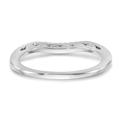 0.08ct. CZ Solid Real 14K White Gold Wedding Band Ring