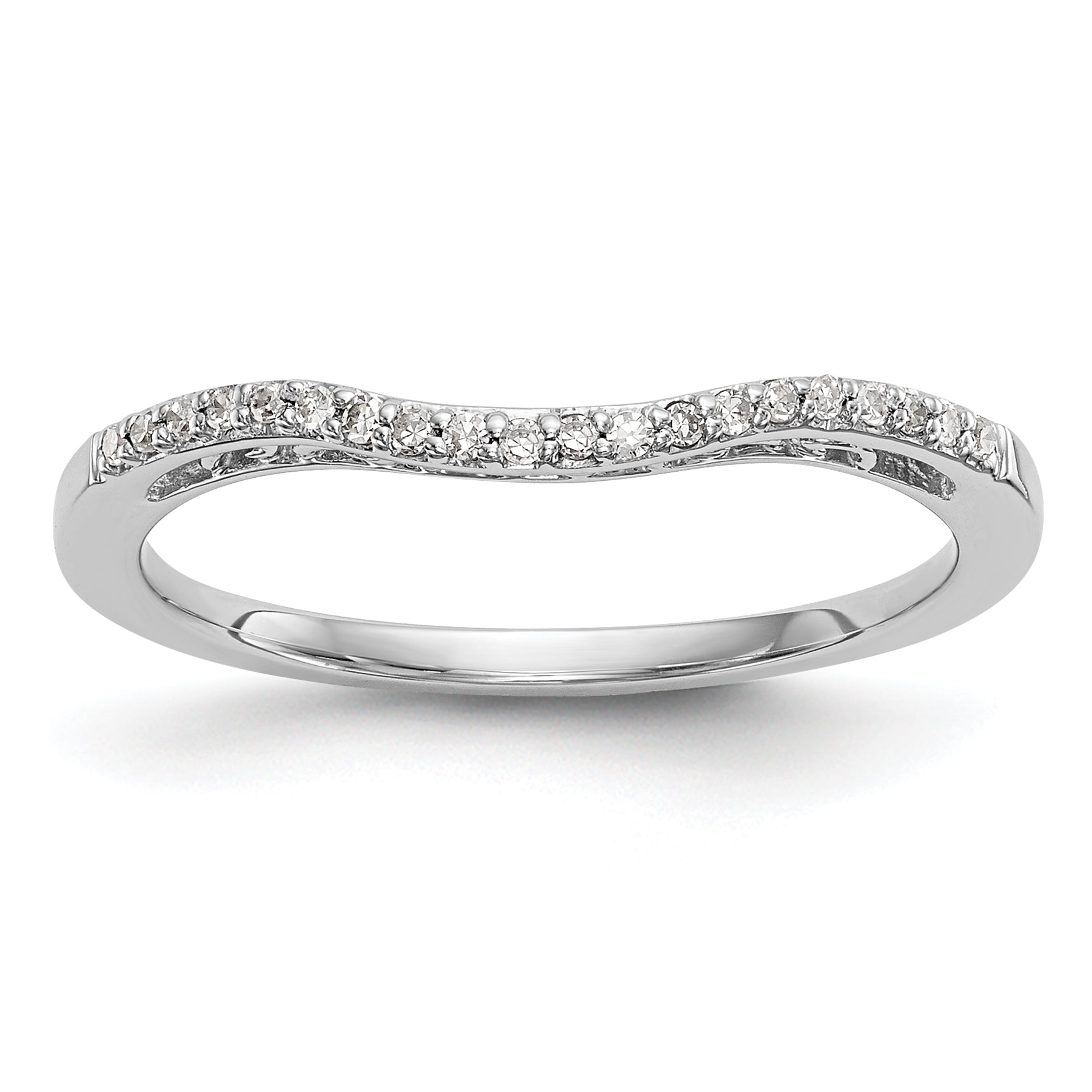 0.08ct. CZ Solid Real 14K White Gold Wedding Band Ring