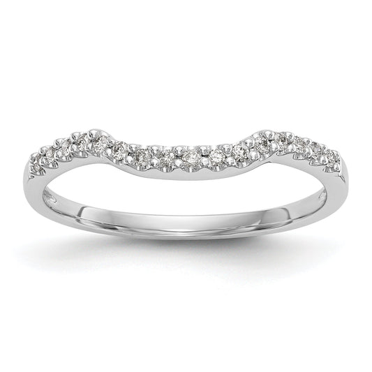 0.10ct. CZ Solid Real 14K White Gold Wedding Band Ring