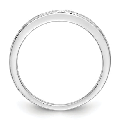 0.09ct. CZ Solid Real 14K White Gold Wedding Band Ring