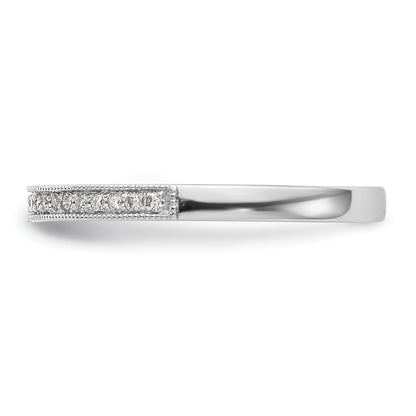 0.09ct. CZ Solid Real 14K White Gold Wedding Band Ring