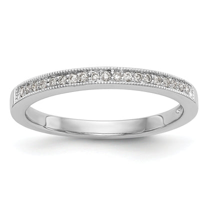 0.09ct. CZ Solid Real 14K White Gold Wedding Band Ring