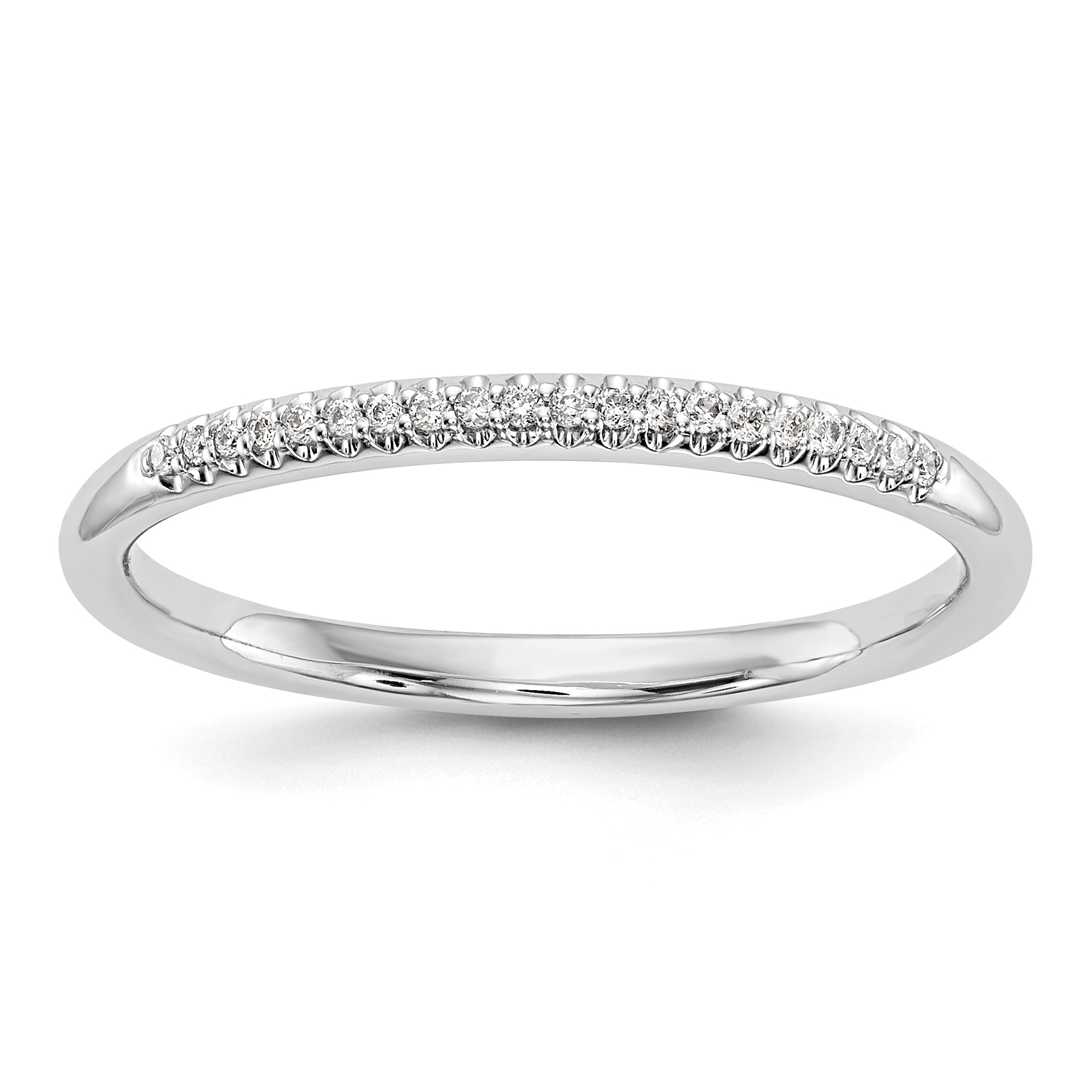 0.06ct. CZ Solid Real 14K White Gold Wedding Band Ring