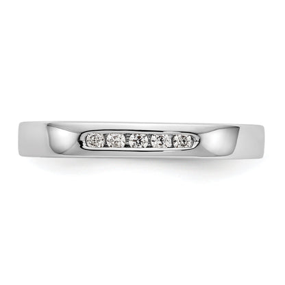 0.09ct. CZ Solid Real 14K White Gold 5-Stone Channel Wedding Band Ring